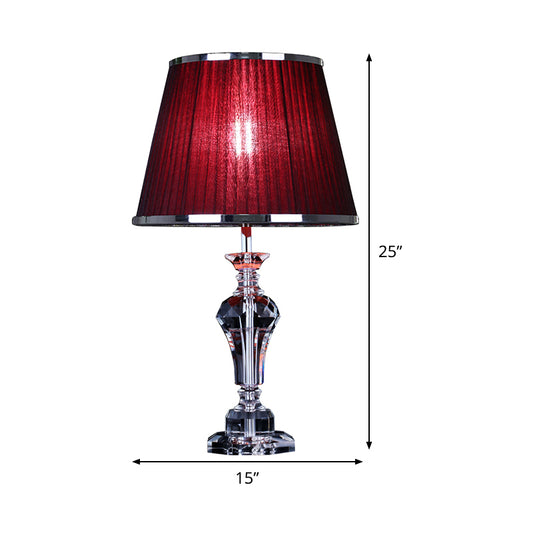 Urn-Shaped Table Light Contemporary Faceted Crystal 23"/25" Long 1 Head Red Small Desk Lamp Clearhalo 'Lamps' 'Table Lamps' Lighting' 503848