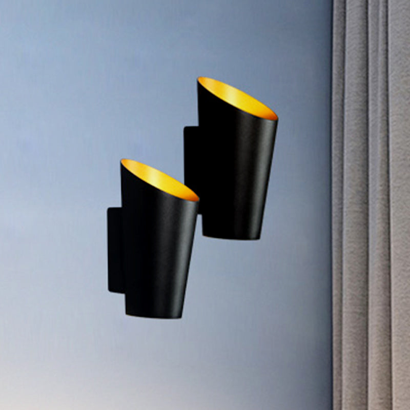 LED Bedside Sconce Light Fixture Modernism Black/White Finish Wall Lamp with Cylinder Aluminum Shade Black Clearhalo 'Cast Iron' 'Glass' 'Industrial' 'Modern wall lights' 'Modern' 'Tiffany' 'Traditional wall lights' 'Wall Lamps & Sconces' 'Wall Lights' Lighting' 505194