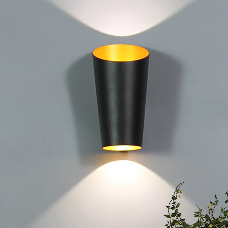 LED Bedside Sconce Light Fixture Modernism Black/White Finish Wall Lamp with Cylinder Aluminum Shade Clearhalo 'Cast Iron' 'Glass' 'Industrial' 'Modern wall lights' 'Modern' 'Tiffany' 'Traditional wall lights' 'Wall Lamps & Sconces' 'Wall Lights' Lighting' 505195