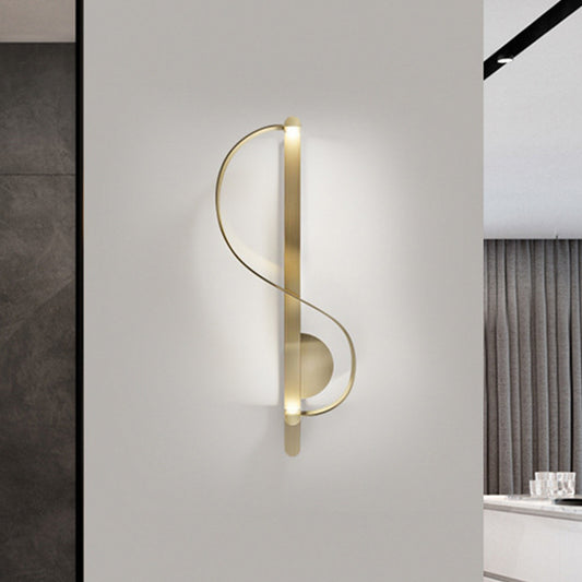Gold S-Shape Wall Mount Fixture Modern LED Metal Sconce Lighting Fixture for Corner Gold Clearhalo 'Cast Iron' 'Glass' 'Industrial' 'Modern wall lights' 'Modern' 'Tiffany' 'Traditional wall lights' 'Wall Lamps & Sconces' 'Wall Lights' Lighting' 505236