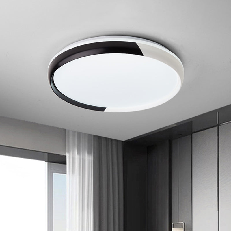 Round Acrylic Flush Light Fixture Modernist Black/Rose Gold LED Flush Mount Ceiling Lamp for Bedroom Black Clearhalo 'Ceiling Lights' 'Close To Ceiling Lights' 'Close to ceiling' 'Flush mount' Lighting' 505293