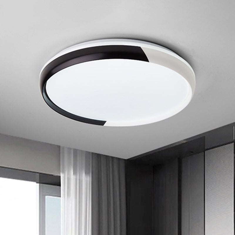 Round Acrylic Flush Light Fixture Modernist Black/Rose Gold LED Flush Mount Ceiling Lamp for Bedroom Clearhalo 'Ceiling Lights' 'Close To Ceiling Lights' 'Close to ceiling' 'Flush mount' Lighting' 505294