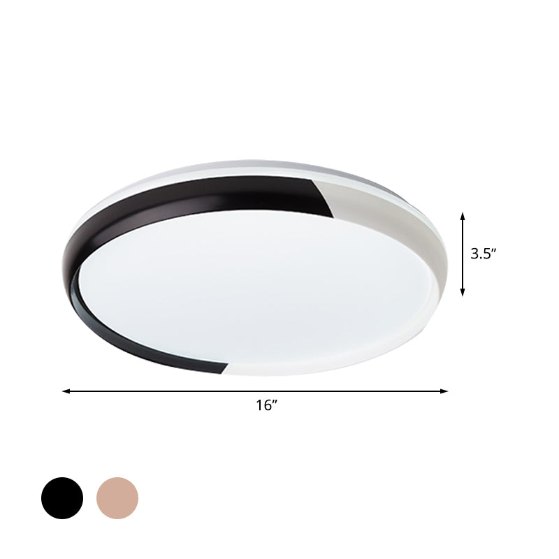 Round Acrylic Flush Light Fixture Modernist Black/Rose Gold LED Flush Mount Ceiling Lamp for Bedroom Clearhalo 'Ceiling Lights' 'Close To Ceiling Lights' 'Close to ceiling' 'Flush mount' Lighting' 505297