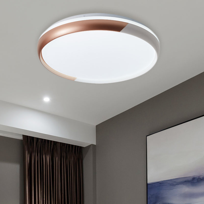 Round Acrylic Flush Light Fixture Modernist Black/Rose Gold LED Flush Mount Ceiling Lamp for Bedroom Rose Gold Clearhalo 'Ceiling Lights' 'Close To Ceiling Lights' 'Close to ceiling' 'Flush mount' Lighting' 505298