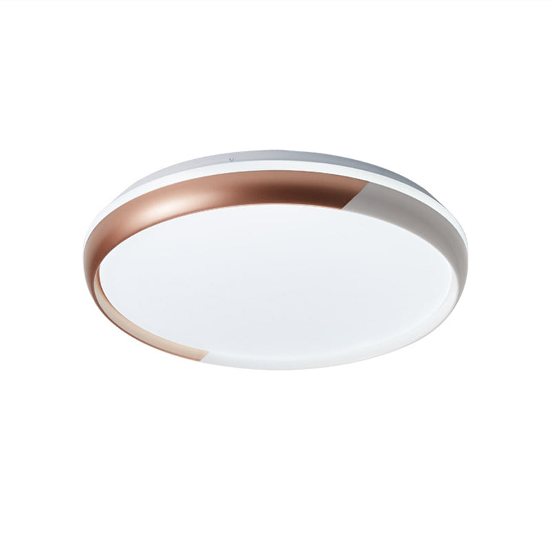 Round Acrylic Flush Light Fixture Modernist Black/Rose Gold LED Flush Mount Ceiling Lamp for Bedroom Clearhalo 'Ceiling Lights' 'Close To Ceiling Lights' 'Close to ceiling' 'Flush mount' Lighting' 505300