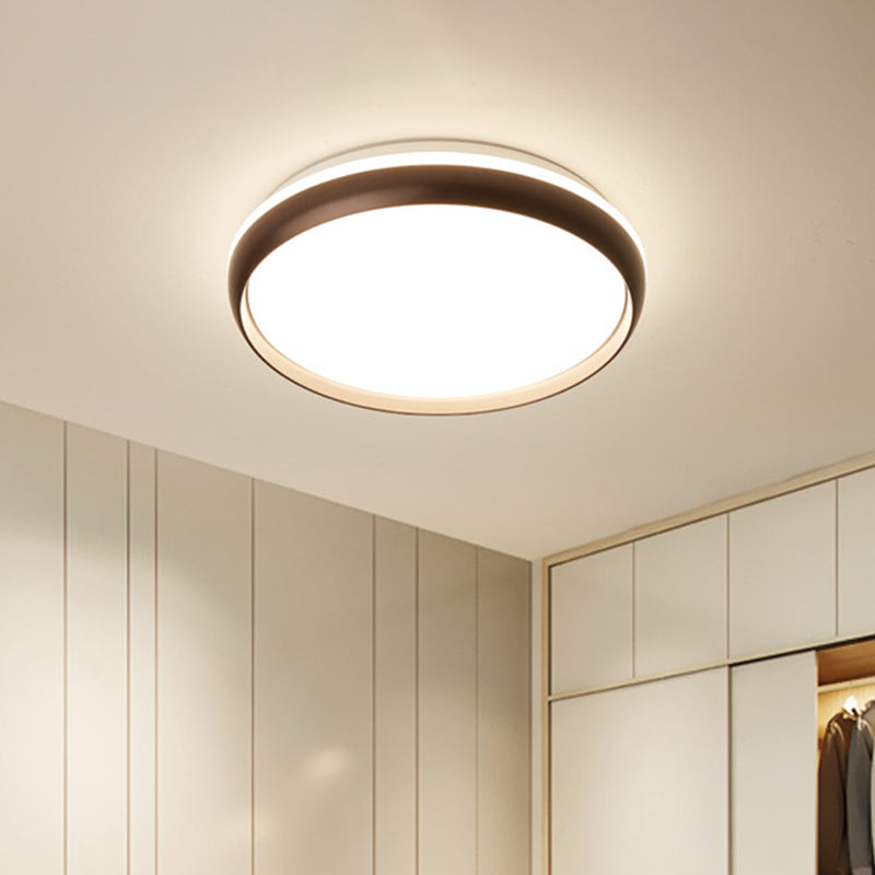 LED Living Room Flush Lighting Minimalist Black/Gold/Silver Flushmount with Circular Acrylic Shade Gold Clearhalo 'Ceiling Lights' 'Close To Ceiling Lights' 'Close to ceiling' 'Flush mount' Lighting' 505348