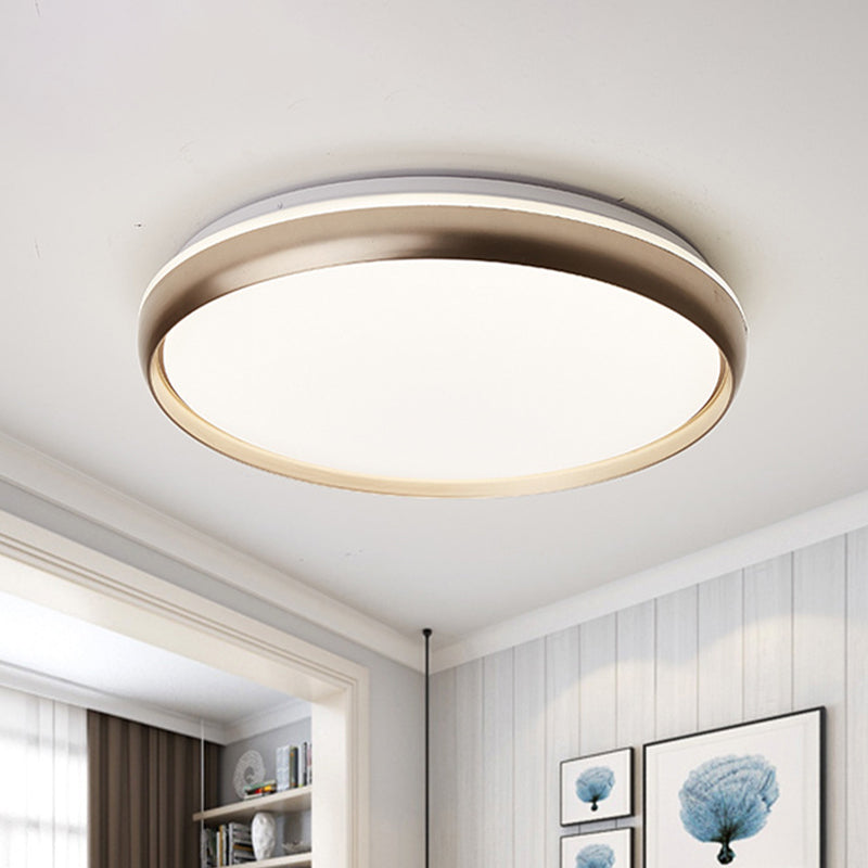 LED Living Room Flush Lighting Minimalist Black/Gold/Silver Flushmount with Circular Acrylic Shade Clearhalo 'Ceiling Lights' 'Close To Ceiling Lights' 'Close to ceiling' 'Flush mount' Lighting' 505349