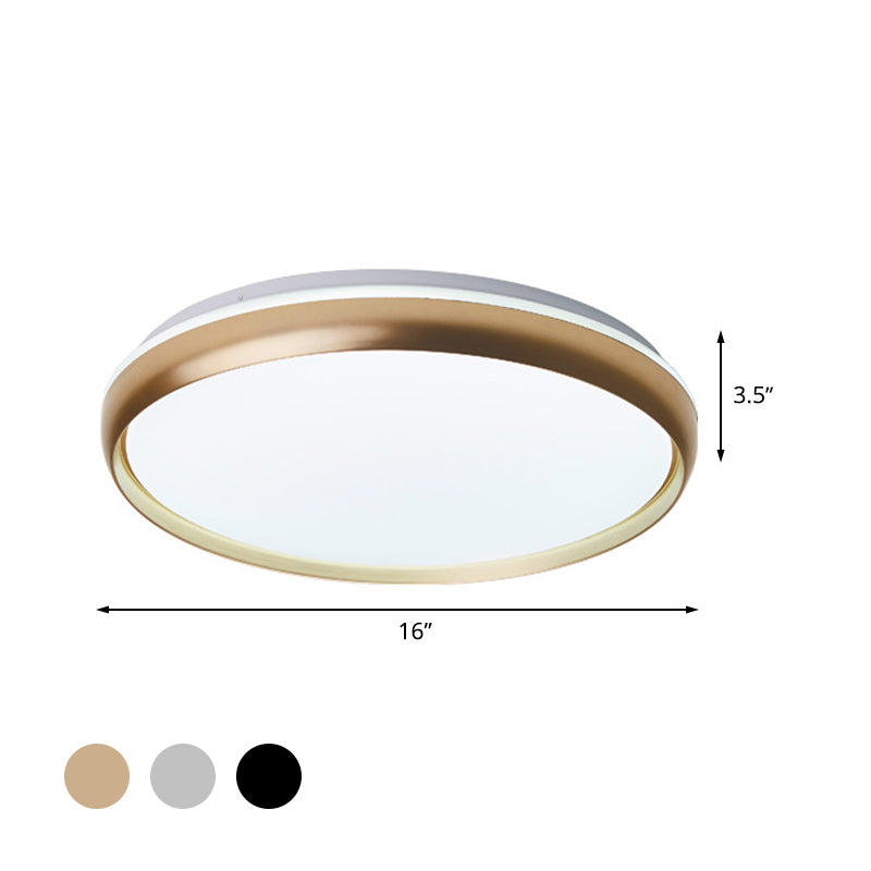 LED Living Room Flush Lighting Minimalist Black/Gold/Silver Flushmount with Circular Acrylic Shade Clearhalo 'Ceiling Lights' 'Close To Ceiling Lights' 'Close to ceiling' 'Flush mount' Lighting' 505352