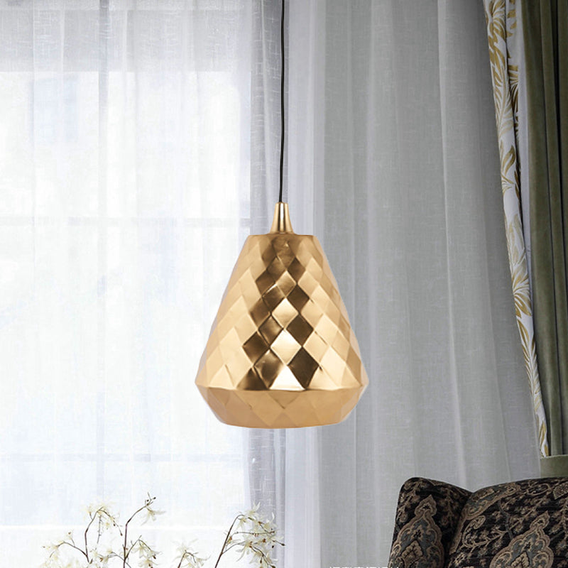 Teardrop Iron Down Lighting Modernism 1-Head Gold Ceiling Pendant Lamp for Bedroom Clearhalo 'Ceiling Lights' 'Modern Pendants' 'Modern' 'Pendant Lights' 'Pendants' Lighting' 506385