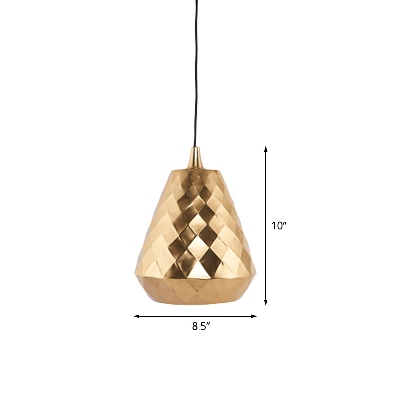 Teardrop Iron Down Lighting Modernism 1-Head Gold Ceiling Pendant Lamp for Bedroom Clearhalo 'Ceiling Lights' 'Modern Pendants' 'Modern' 'Pendant Lights' 'Pendants' Lighting' 506388