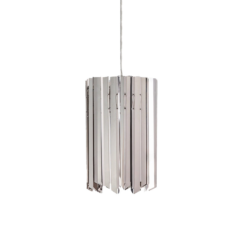 Modern 1-Light Pendant Ceiling Lamp with Metal Shade Black/Chrome/Gold Finish Cylindrical Hanging Light Kit Clearhalo 'Ceiling Lights' 'Modern Pendants' 'Modern' 'Pendant Lights' 'Pendants' Lighting' 506399