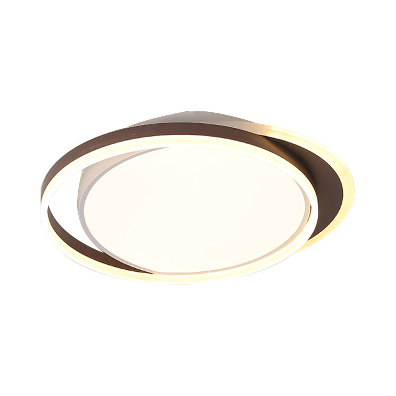 Brown Orbit Flush Mount Ceiling Light Simple 16"/19.5" Wide Acrylic LED Flush Light Fixture in Warm/White Light for Living Room Clearhalo 'Ceiling Lights' 'Close To Ceiling Lights' 'Close to ceiling' 'Flush mount' Lighting' 506446