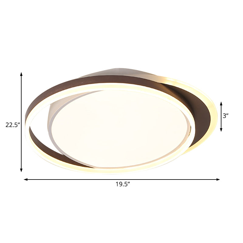 Brown Orbit Flush Mount Ceiling Light Simple 16"/19.5" Wide Acrylic LED Flush Light Fixture in Warm/White Light for Living Room Clearhalo 'Ceiling Lights' 'Close To Ceiling Lights' 'Close to ceiling' 'Flush mount' Lighting' 506448