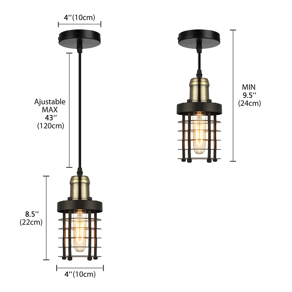 Iron Cylindrical Ceiling Fixture Retro Industrial 1 Head Living Room Hanging Lamp with Wire Cage Shade in Copper/Aged Brass Clearhalo 'Art Deco Pendants' 'Cast Iron' 'Ceiling Lights' 'Ceramic' 'Crystal' 'Industrial Pendants' 'Industrial' 'Metal' 'Middle Century Pendants' 'Pendant Lights' 'Pendants' 'Tiffany' Lighting' 5068