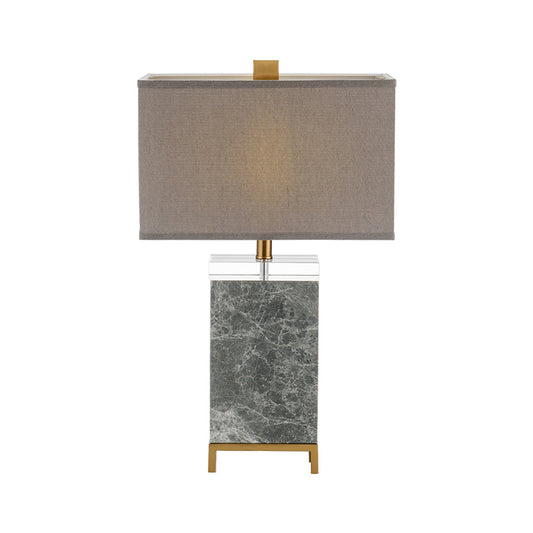 Rectangular Nightstand Lamp Contemporary Fabric 1 Bulb Reading Book Light in Grey Clearhalo 'Lamps' 'Table Lamps' Lighting' 511241