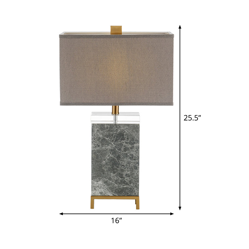 Rectangular Nightstand Lamp Contemporary Fabric 1 Bulb Reading Book Light in Grey Clearhalo 'Lamps' 'Table Lamps' Lighting' 511242