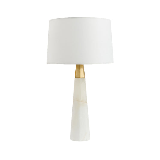 Contemporary Tapered Drum Task Lighting Fabric 1 Head Night Table Lamp in White Clearhalo 'Lamps' 'Table Lamps' Lighting' 511255