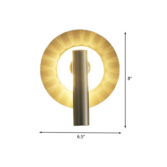 Gold Cylinder Wall Mount Light Fixture Simple Metal 1 Head LED Foyer Wall Sconce Lighting Clearhalo 'Wall Lamps & Sconces' 'Wall Lights' Lighting' 511314