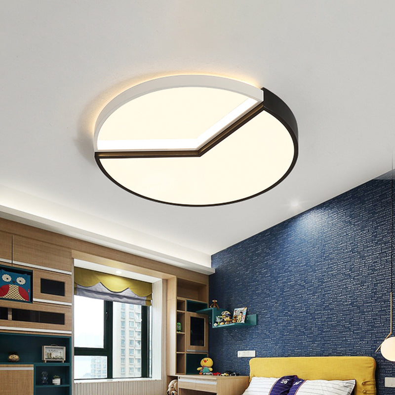 Circular Acrylic Flush Mount Lamp Contemporary 16"/19.5" Wide Black Led Flush Mount Light for Bedroom in Warm/White/Natural Light Clearhalo 'Ceiling Lights' 'Close To Ceiling Lights' 'Close to ceiling' 'Flush mount' Lighting' 512007