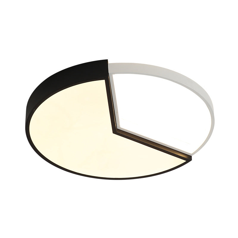 Circular Acrylic Flush Mount Lamp Contemporary 16"/19.5" Wide Black Led Flush Mount Light for Bedroom in Warm/White/Natural Light Clearhalo 'Ceiling Lights' 'Close To Ceiling Lights' 'Close to ceiling' 'Flush mount' Lighting' 512008