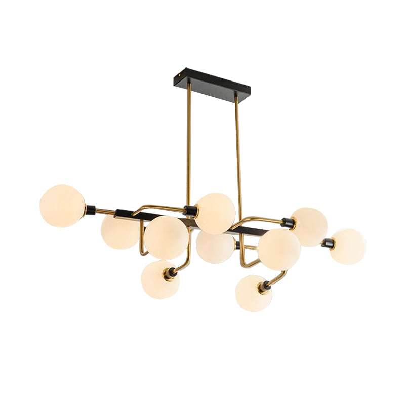 Starburst Chandelier Light Contemporary 10 Lights Amber/Smoke Gray/Cream Glass Hanging Lamp Clearhalo 'Ceiling Lights' 'Chandeliers' 'Glass shade' 'Glass' 'Modern Chandeliers' 'Modern' Lighting' 512048