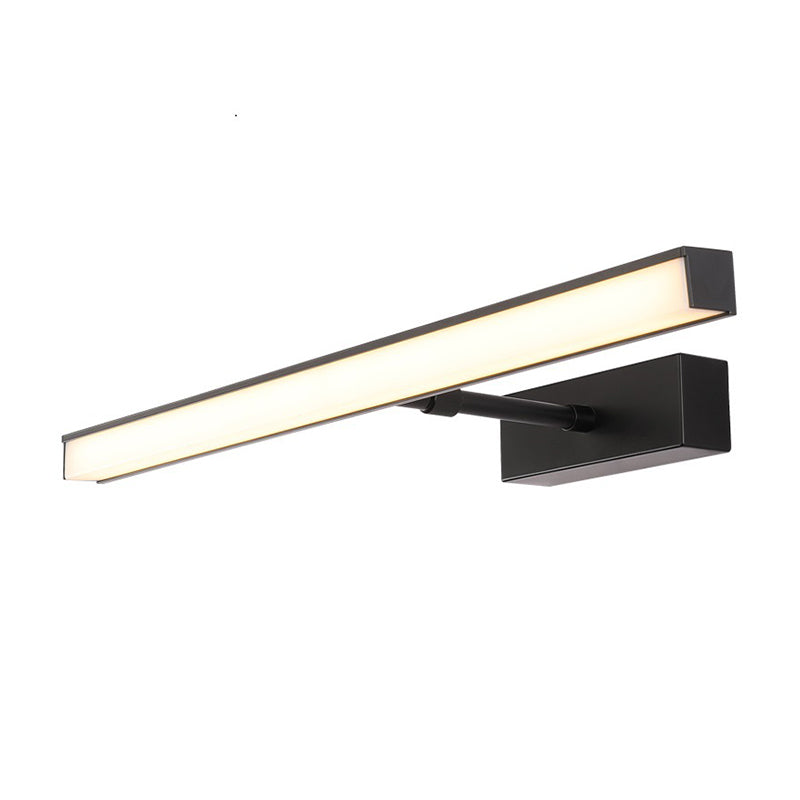 Metal Linear Vanity Sconce Modernist 16"/19.5"/23.5" Wide Led Black/Silver Vanity Wall Light Fixture in Natural Light Clearhalo 'Cast Iron' 'Glass' 'Industrial' 'Modern wall lights' 'Modern' 'Tiffany' 'Traditional wall lights' 'Vanity Lights' 'Wall Lights' Lighting' 512055