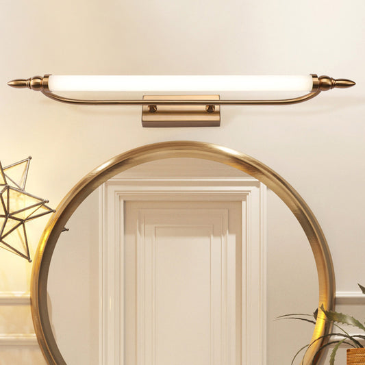 Tube Metal Vanity Wall Lamp Modernist Led Gold Wall Mounted Vanity Light in Natural Light, 21.5"/25.5"/29.5" Wide Gold Clearhalo 'Cast Iron' 'Glass' 'Industrial' 'Modern wall lights' 'Modern' 'Tiffany' 'Traditional wall lights' 'Vanity Lights' 'Wall Lights' Lighting' 512065