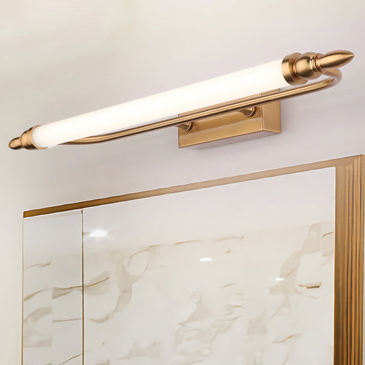 Tube Metal Vanity Wall Lamp Modernist Led Gold Wall Mounted Vanity Light in Natural Light, 21.5"/25.5"/29.5" Wide Clearhalo 'Cast Iron' 'Glass' 'Industrial' 'Modern wall lights' 'Modern' 'Tiffany' 'Traditional wall lights' 'Vanity Lights' 'Wall Lights' Lighting' 512067