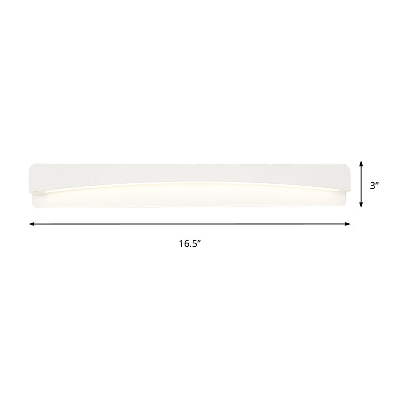 Acrylic Rectangular Vanity Lighting Modernist Led White Wall Mounted Light Fixture in Natural Light, 16.5"/20.5"/24.5" Wide Clearhalo 'Modern wall lights' 'Modern' 'Vanity Lights' 'Wall Lights' Lighting' 512100