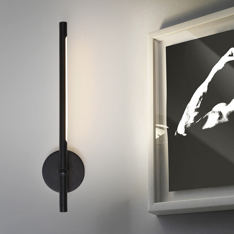 Modern LED Sconce Light with Metal and Acrylic Shade Black/White Tubular Wall Mount Light in Warm/White Light Clearhalo 'Modern wall lights' 'Modern' 'Wall Lamps & Sconces' 'Wall Lights' Lighting' 512520