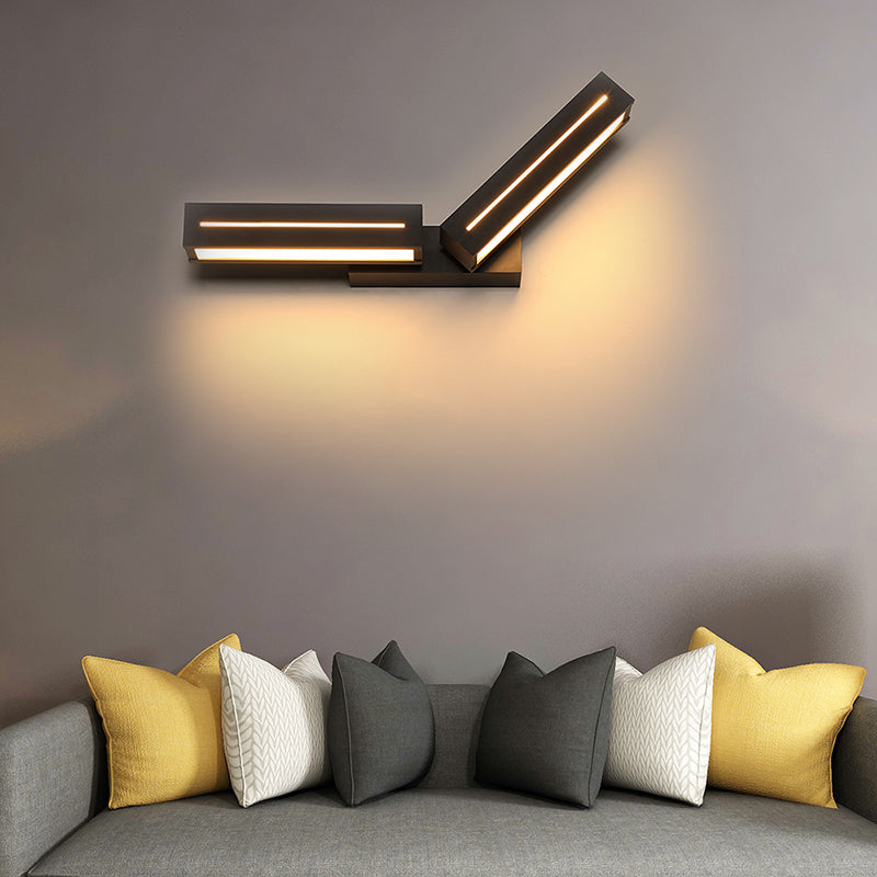 Rectangle Acrylic Wall Mounted Light Modern 1 Light Black/White Sconce Light for Bedroom Clearhalo 'Modern wall lights' 'Modern' 'Wall Lamps & Sconces' 'Wall Lights' Lighting' 512555