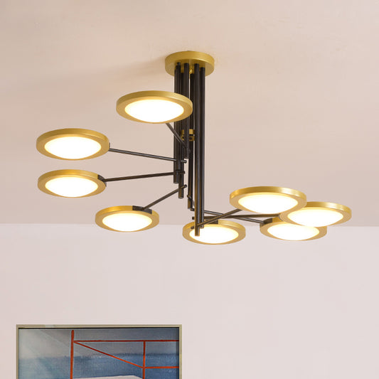 Black and Gold Round Ceiling Lighting Modernism 8 Lights Metal LED Chandelier Light with Spiral Design Clearhalo 'Ceiling Lights' 'Chandeliers' 'Modern Chandeliers' 'Modern' Lighting' 512581