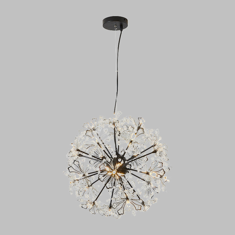 Metallic Dandelion Chandelier Pendant Light Contemporary 24 Lights Brass Hanging Ceiling Lamp Clearhalo 'Ceiling Lights' 'Chandeliers' 'Modern Chandeliers' 'Modern' Lighting' 512623