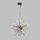 Metallic Dandelion Chandelier Pendant Light Contemporary 24 Lights Brass Hanging Ceiling Lamp Clearhalo 'Ceiling Lights' 'Chandeliers' 'Modern Chandeliers' 'Modern' Lighting' 512623