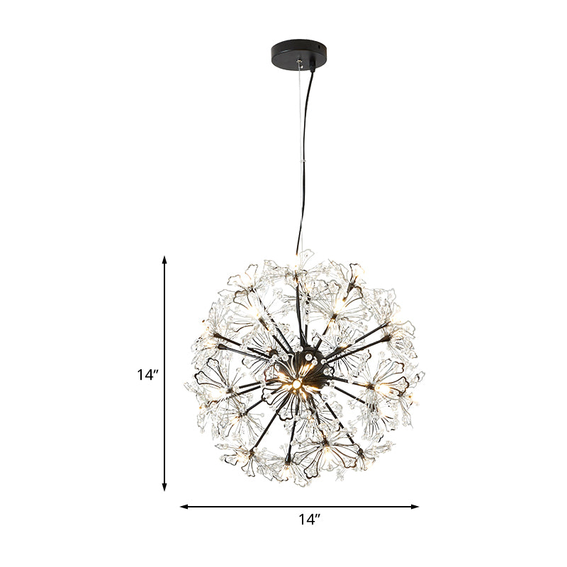 Metallic Dandelion Chandelier Pendant Light Contemporary 24 Lights Brass Hanging Ceiling Lamp Clearhalo 'Ceiling Lights' 'Chandeliers' 'Modern Chandeliers' 'Modern' Lighting' 512624