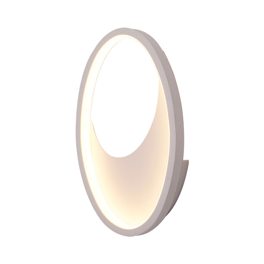 Oval Wall Sconce Light Modern Acrylic White/Black LED Wall Lamp in Warm/White Light for Bedroom Clearhalo 'Modern wall lights' 'Modern' 'Wall Lamps & Sconces' 'Wall Lights' Lighting' 512651