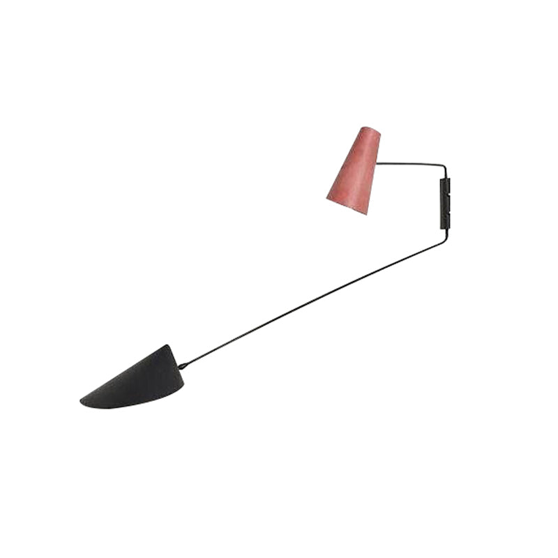 Cone and Duckbill Wall Sconce Macaron 1 Light Living Room Wall Mount Light with Black Rod Clearhalo 'Cast Iron' 'Glass' 'Industrial' 'Modern wall lights' 'Modern' 'Tiffany' 'Traditional wall lights' 'Wall Lamps & Sconces' 'Wall Lights' Lighting' 512768