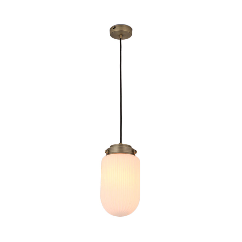 Modern Capsule Pendant Light Smoke Gray/White Prismatic Glass 1 Light Ceiling Light for Kitchen Island Clearhalo 'Ceiling Lights' 'Modern Pendants' 'Modern' 'Pendant Lights' 'Pendants' Lighting' 512802