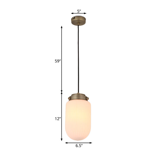 Modern Capsule Pendant Light Smoke Gray/White Prismatic Glass 1 Light Ceiling Light for Kitchen Island Clearhalo 'Ceiling Lights' 'Modern Pendants' 'Modern' 'Pendant Lights' 'Pendants' Lighting' 512803