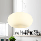 White Glass Doughnut Ceiling Pendant Light Simple Style 1 Light Hanging Light Kit, 11"/14.5"/18" Wide Clearhalo 'Ceiling Lights' 'Glass shade' 'Glass' 'Modern Pendants' 'Modern' 'Pendant Lights' 'Pendants' Lighting' 512878