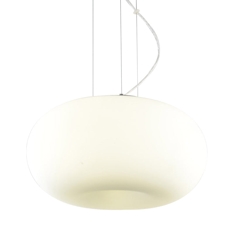 White Glass Doughnut Ceiling Pendant Light Simple Style 1 Light Hanging Light Kit, 11"/14.5"/18" Wide Clearhalo 'Ceiling Lights' 'Glass shade' 'Glass' 'Modern Pendants' 'Modern' 'Pendant Lights' 'Pendants' Lighting' 512879