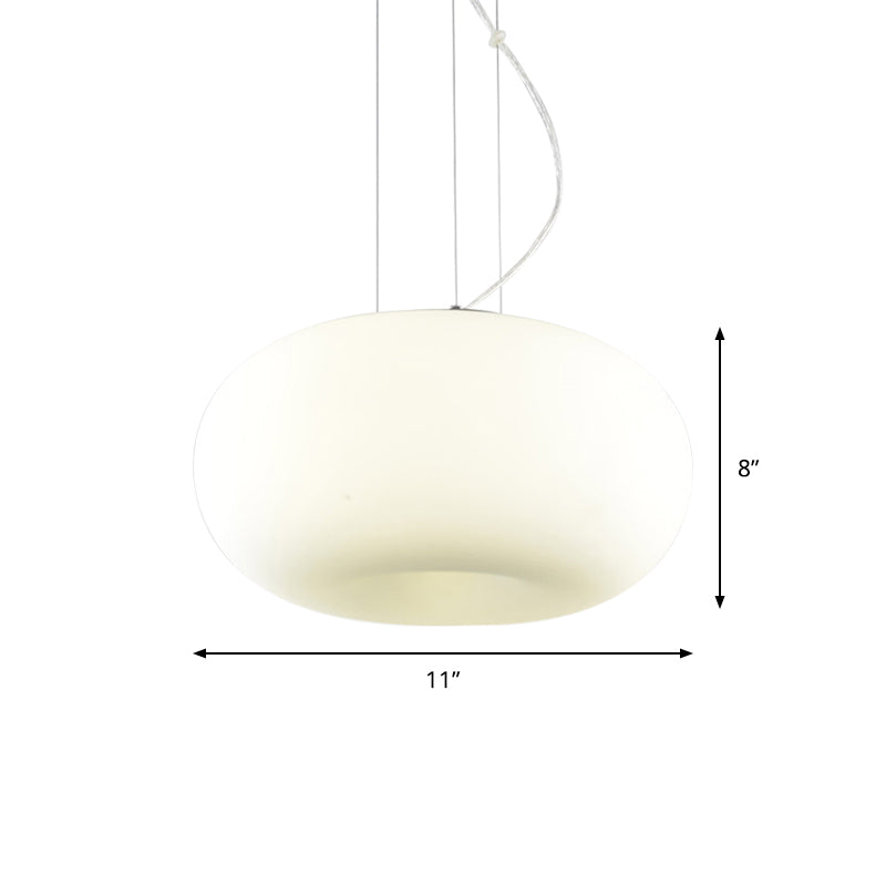 White Glass Doughnut Ceiling Pendant Light Simple Style 1 Light Hanging Light Kit, 11"/14.5"/18" Wide Clearhalo 'Ceiling Lights' 'Glass shade' 'Glass' 'Modern Pendants' 'Modern' 'Pendant Lights' 'Pendants' Lighting' 512880