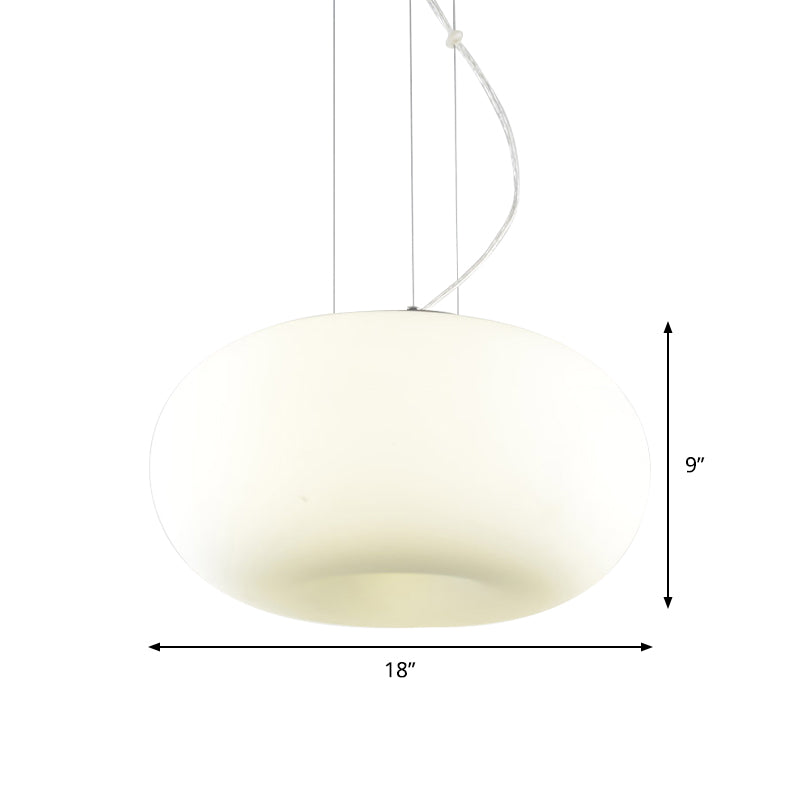 White Glass Doughnut Ceiling Pendant Light Simple Style 1 Light Hanging Light Kit, 11"/14.5"/18" Wide Clearhalo 'Ceiling Lights' 'Glass shade' 'Glass' 'Modern Pendants' 'Modern' 'Pendant Lights' 'Pendants' Lighting' 512882