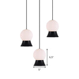 White Glass Globe Hanging Light Kit Postmodern 1 Light Pendant Light with Gold/Black Metal Shade Clearhalo 'Ceiling Lights' 'Glass shade' 'Glass' 'Modern Pendants' 'Modern' 'Pendant Lights' 'Pendants' Lighting' 512940