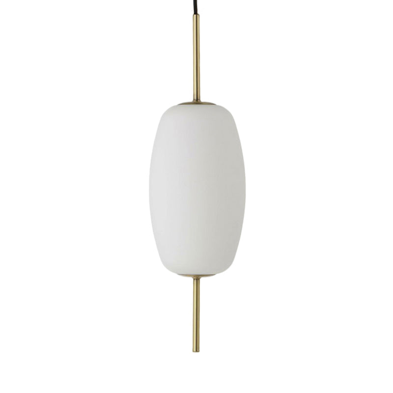 White Glass Oval Hanging Ceiling Fixture Modern 6"/8"/8.5" Wide 1 Light Pendant Light for Dining Room Clearhalo 'Ceiling Lights' 'Glass shade' 'Glass' 'Modern Pendants' 'Modern' 'Pendant Lights' 'Pendants' Lighting' 512972