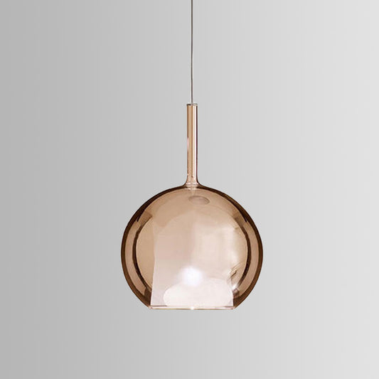 Globe Pendant Light Fixture Contemporary Cognac Glass 1 Light Dining Room Hanging Light Kit, 6"/8"/10" Wide Clearhalo 'Ceiling Lights' 'Glass shade' 'Glass' 'Modern Pendants' 'Modern' 'Pendant Lights' 'Pendants' Lighting' 513017