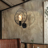 Ring Dining Room Wall Lamp Industrial Metal Single Light Black Sconce Light Fixture Clearhalo 'Art deco wall lights' 'Cast Iron' 'Glass' 'Industrial wall lights' 'Industrial' 'Middle century wall lights' 'Modern' 'Rustic wall lights' 'Tiffany' 'Traditional wall lights' 'Wall Lamps & Sconces' 'Wall Lights' Lighting' 513247