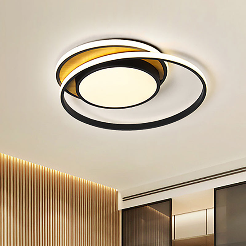 Ultra Thin Flush Ceiling Light Modern Metal LED Black/White Ceiling Lamp in White/Warm Light, 18"/21.5" Wide Clearhalo 'Ceiling Lights' 'Close To Ceiling Lights' 'Close to ceiling' 'Flush mount' Lighting' 513449