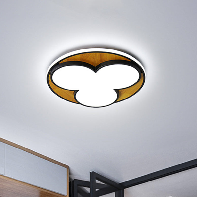 Black/White Flower Flush Ceiling Light Nordic LED Metal Ceiling Lighting in White/Warm Light, 16.5"/20.5" Wide Clearhalo 'Ceiling Lights' 'Close To Ceiling Lights' 'Close to ceiling' 'Flush mount' Lighting' 513452