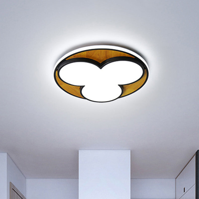 Black/White Flower Flush Ceiling Light Nordic LED Metal Ceiling Lighting in White/Warm Light, 16.5"/20.5" Wide Clearhalo 'Ceiling Lights' 'Close To Ceiling Lights' 'Close to ceiling' 'Flush mount' Lighting' 513453